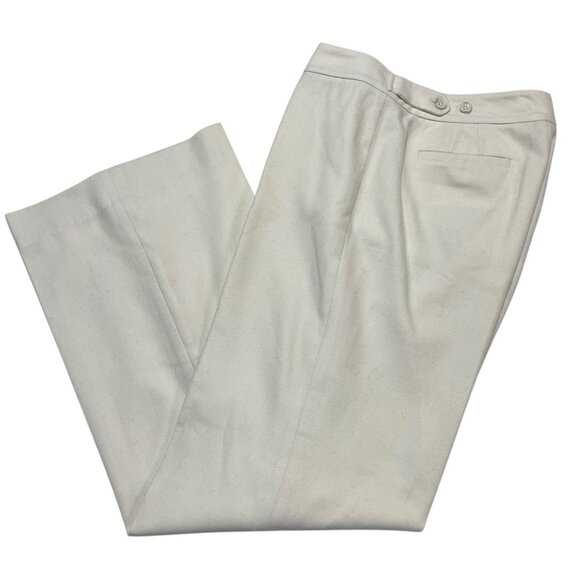 Ann Taylor Pants Womens 6 White Ivory Wool Blend Lined Wide Leg Quiet Luxury - Picture 1 of 9